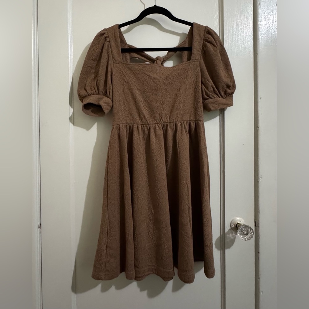 Mine Brown Square Neck Dress - image 1